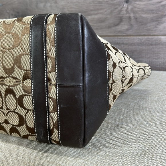 Coach 6042 Brown Monogram Canvas Shoulder Bag - Picture 6 of 13